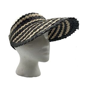 Beachgold Straw Sun Visor Striped Design